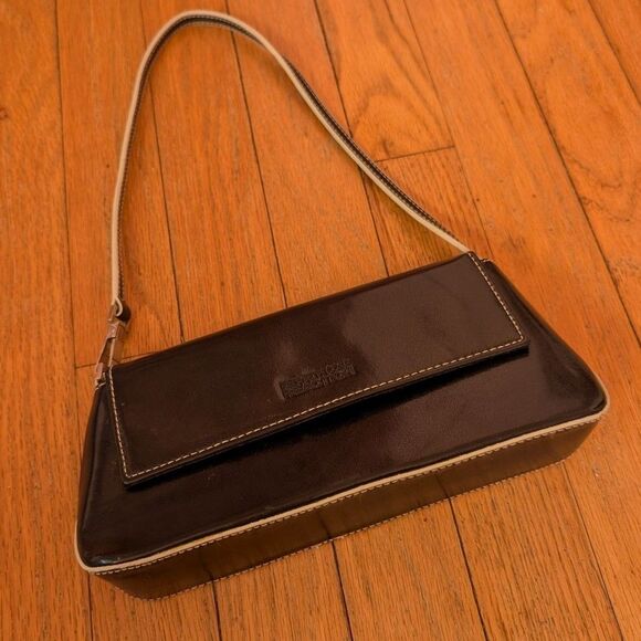 Kenneth Cole Cyber Y2K Black Leather Micro Purse - Picture 7 of 8